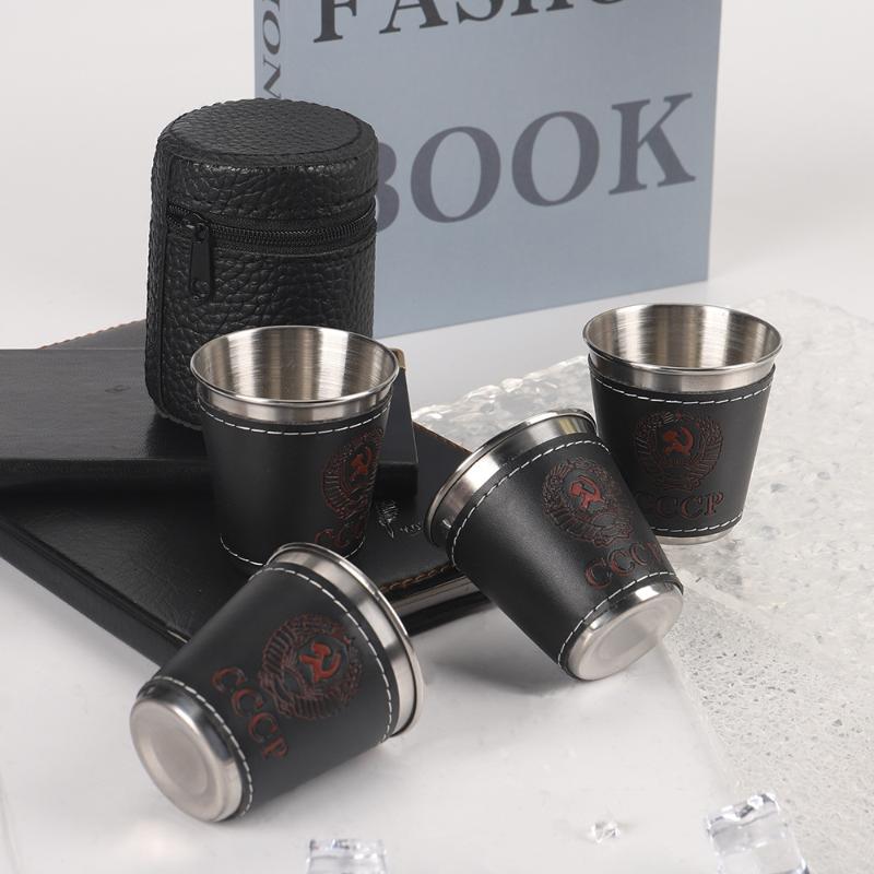 Whisky Beer And Wine - 4Pcs/Set Outdoor Travel Cups Stainless Steel