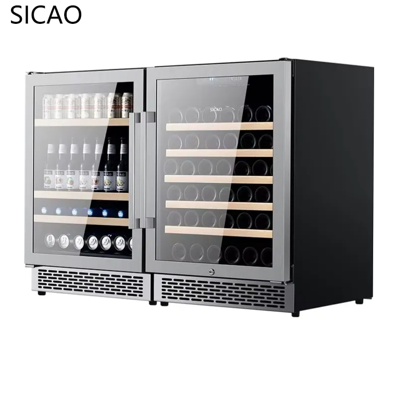 2 Door Wine Beer Fridge Glass  - đánh giá và giá Wine Beer Dual Zone
