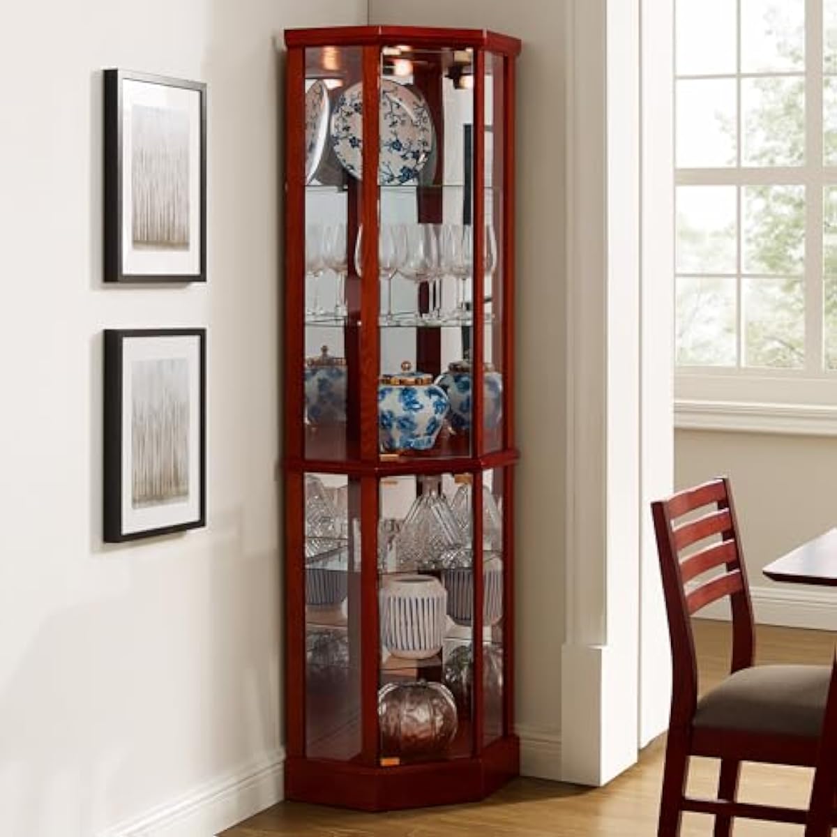 Tall Lighted Curio Cabinet 70  - đánh giá và giá Wine & Beer Guayaquil