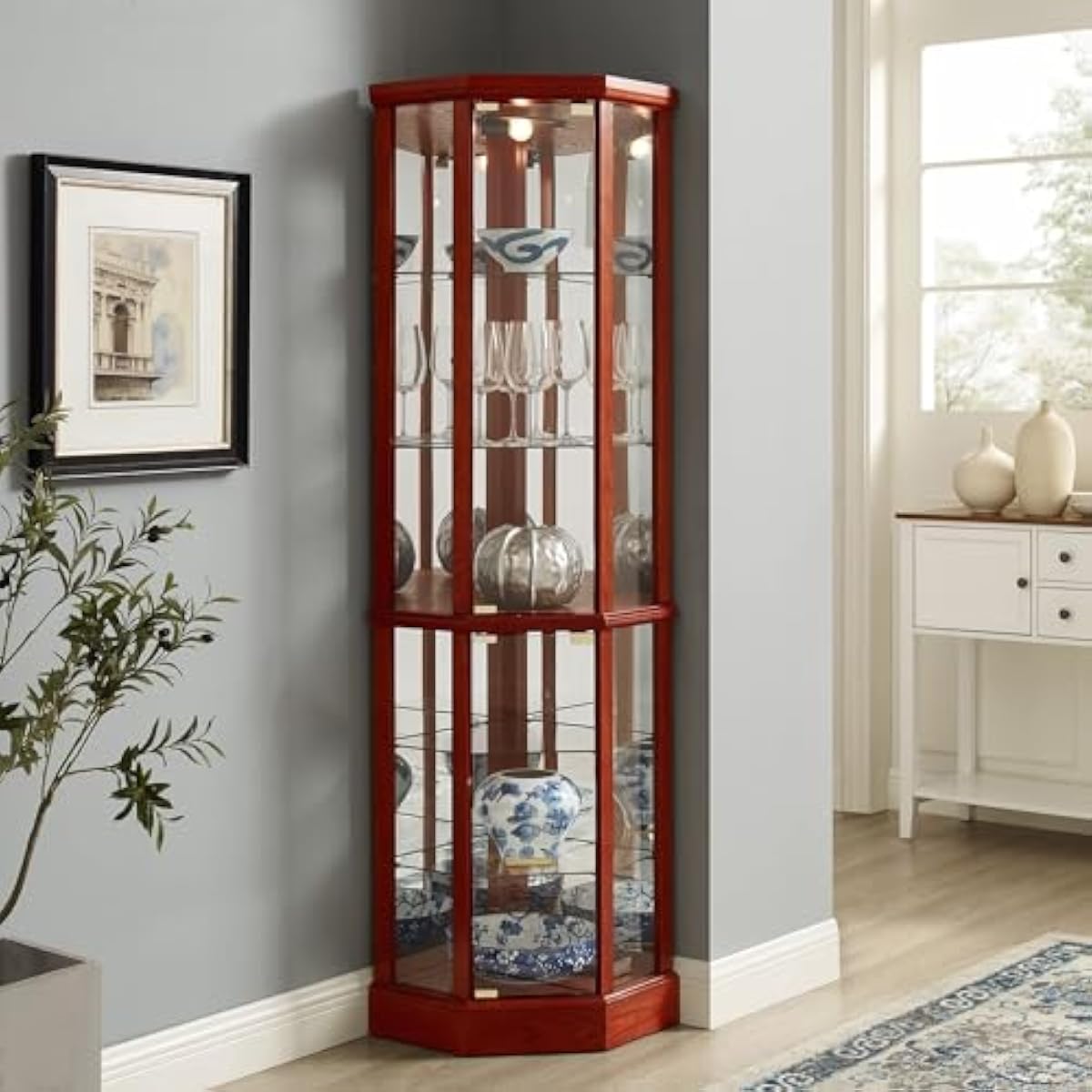 Tall Lighted Curio Cabinet 70  - đánh giá và giá Wine & Beer Guayaquil