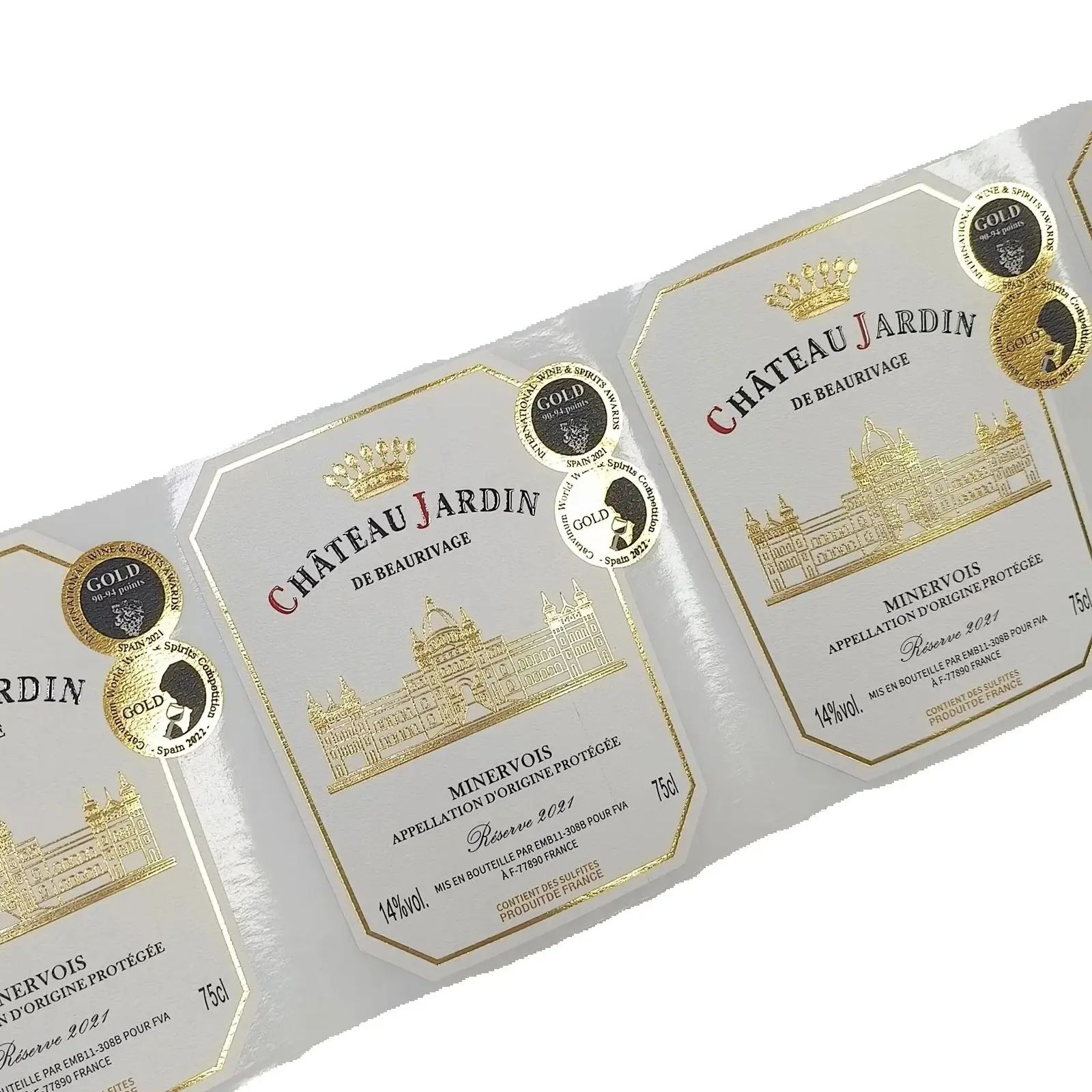 Custom Logo Sticker Gold Foil  - đánh giá và giá Whisky Beer And Wine